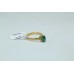 18 Kt Yellow Gold Ring Natural Cabochon Emerald Gemstone Women's Ring size 13